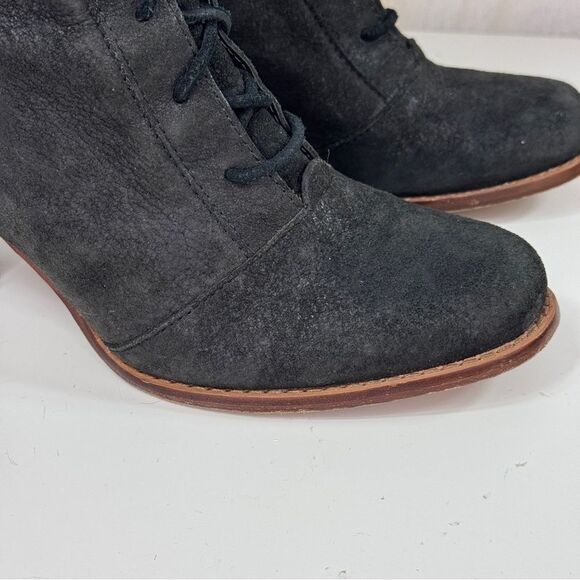 Ugg Camille Oil Rubbed Leather Lace Up Knee High Heeled Boots Black 6.5 5488 - Picture 7 of 13